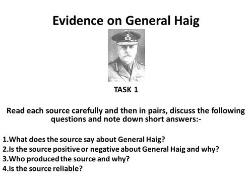 Evidence on Haig