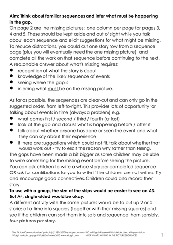 Inference: infer what is missing from sequences