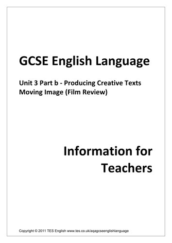 Moving Image Film Review - Teacher Handbook