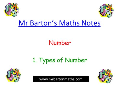 Notes - Number - 1. Types of Number.Powerpoint.