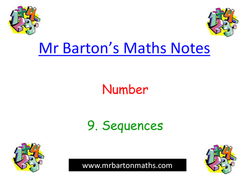 Notes - Number - 9. Sequences. Powerpoint