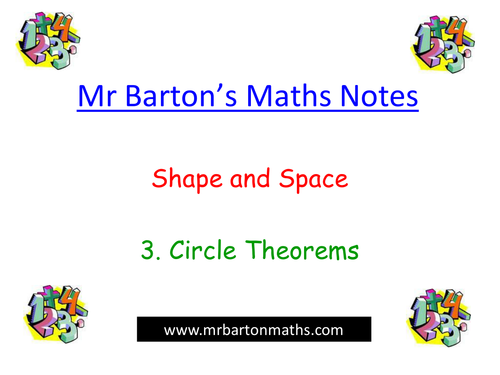 Notes - Shape & Space - 3. Circle Theorems. KS4