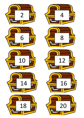 Treasure Chest Number Flashcards