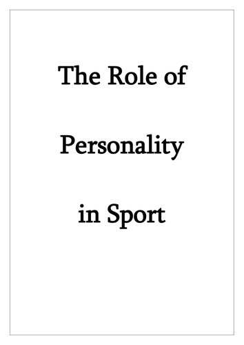 Personality - theory in practice
