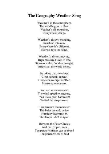 The Geography Weather Song