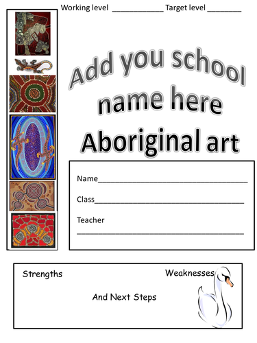 Cover or short project booklet- Aboriginal art