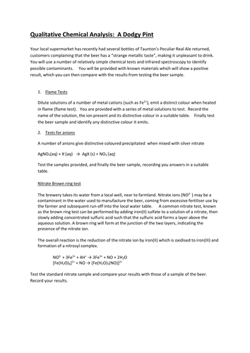 Qualitative chemical analysis