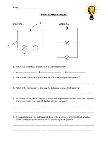 Series Parallel Circuits Worksheet Teaching Resources