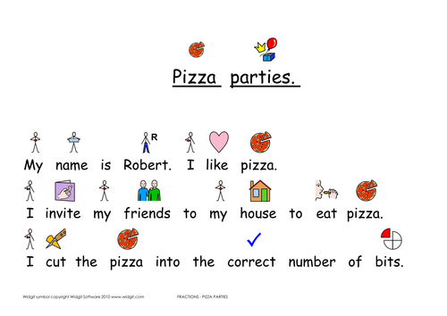 Fractions - pizza parties