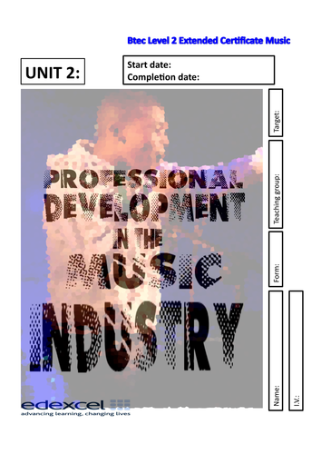 Btec Music Unit 2 Student Booklet and support pack
