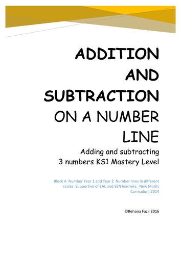 Adding and Subtracting in steps and  number lines.