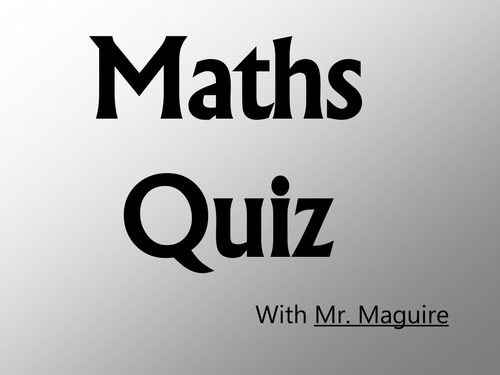 Maths Quiz | Teaching Resources