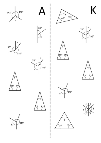 KS3 Angle Problems Worksheet