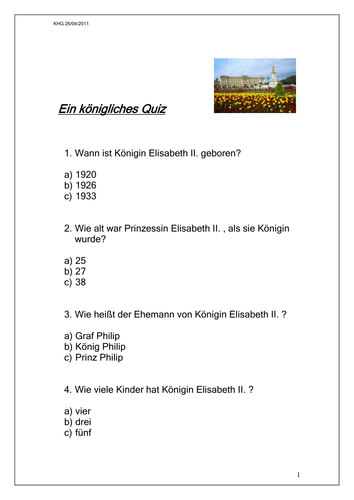 Ein königliches Quiz