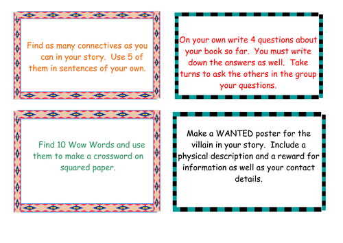 Guided Reading Activity Cards