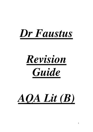 AQA Lit B (Gothic) Dr Faustus