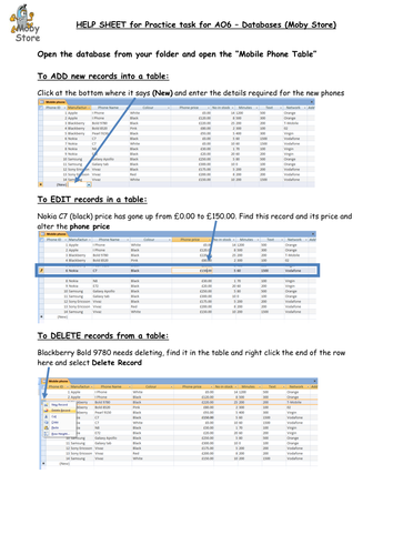 Database practice for OCR Nationals AO6 Level 2