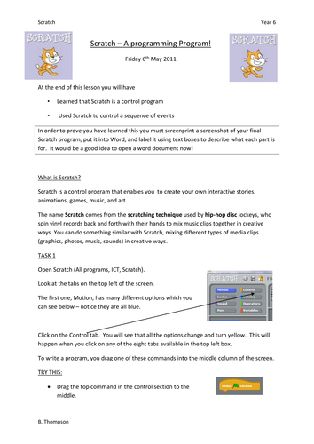 Scratch Introduction lesson