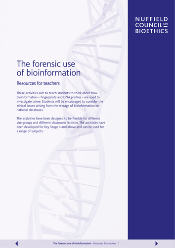 The forensic use of bioinformation (DNA database)