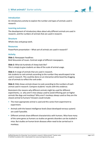 The ethics of research involving animals