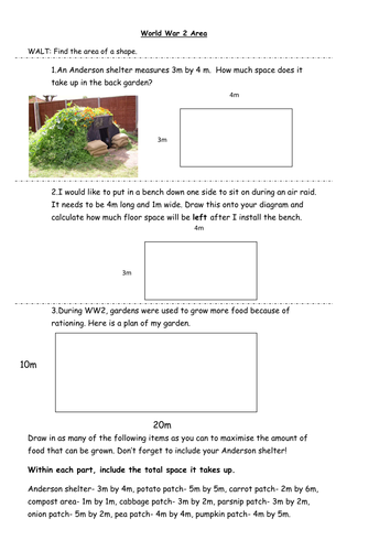 WW2 Area Problems by LBaggley - Teaching Resources - Tes WW2 Area Problems by LBaggley - Teaching Resources - Tes