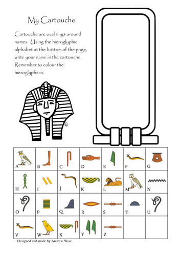 my cartouche egyptian writing teaching resources