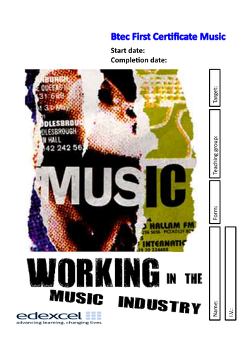 BTEC Music Unit 1 Student Booklet and support pack