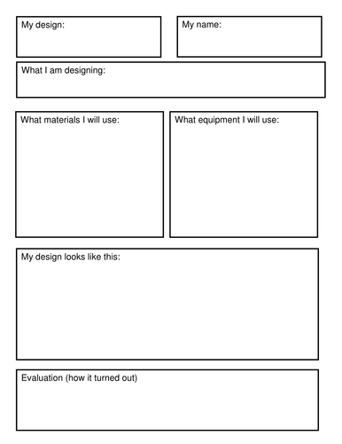 Design sheet   Evaluation sheet