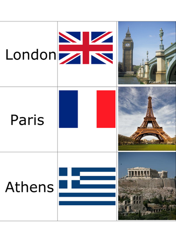Europe capital city cards.