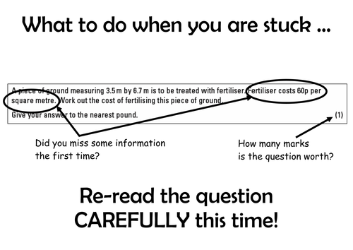 GSCE Maths: Exam tips : when you are stuck