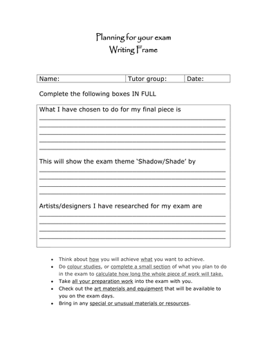 Planning the exam days