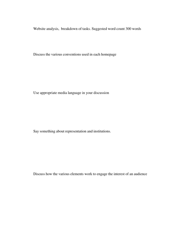 Website analysis for film studies