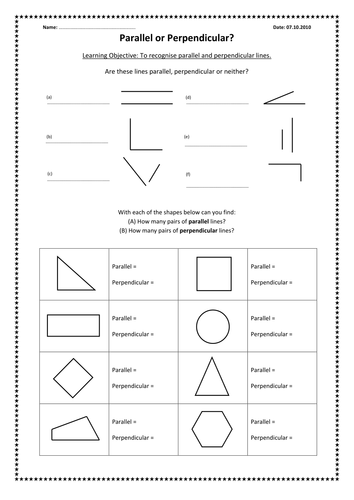 Printables Parallel And Perpendicular Lines Worksheet parallel and perpendicular lines by kimberley lloyd teaching resources tes