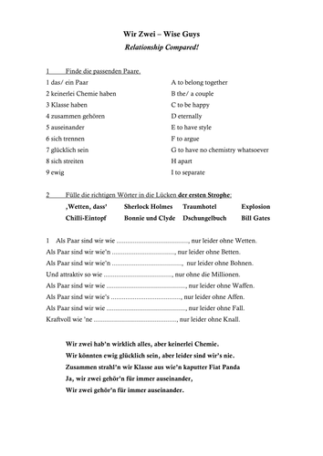 Wir Zwei - Song by Wise Guys