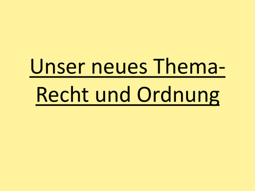 Introduction to Law and Order/ Indirect Speech