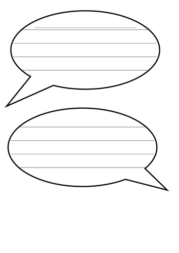 Line Drawing Ks1 : Speech bubbles with lines for writing by landoflearning