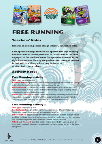 Free Running: Resources and Activities Pack