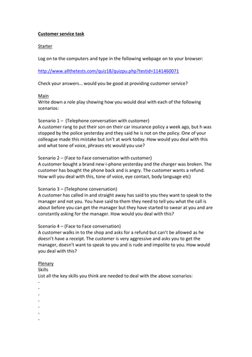 BAF Diploma Unit 4 Task sheets