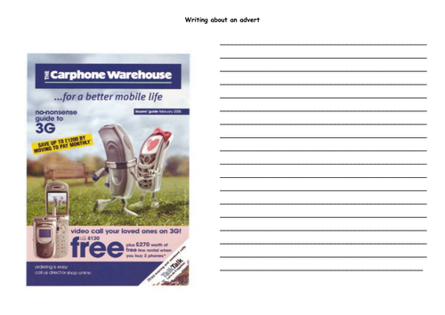 Writing about an advert