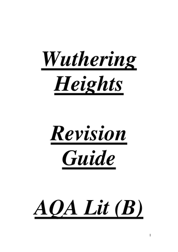 AQA Lit B (Gothic) Wuthering Heights