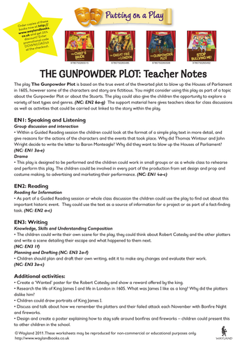 Gunpowder Plot topic activities & teaching ideas