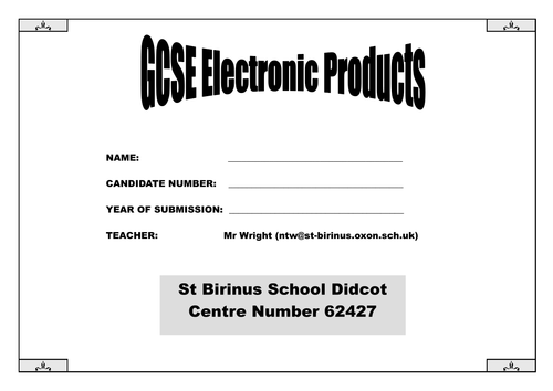 GCSE Electronic Products Controlled Assessment