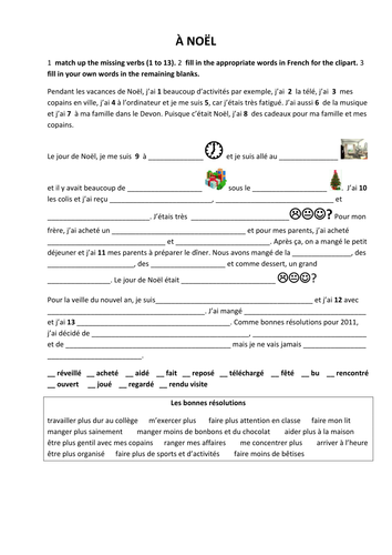 Christmas & New Year's Resolution in French