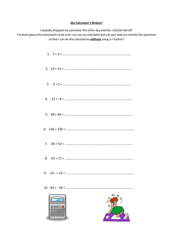 Maths KS2, KS3: Number operations worksheet