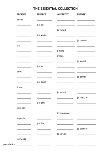 the essential French verb collection