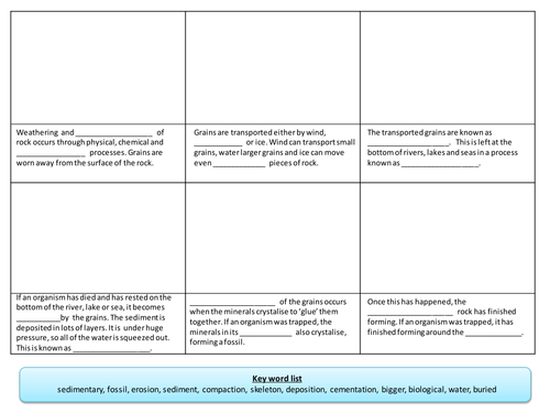 Differentiated Task - Sedimentary Rock/Fossils