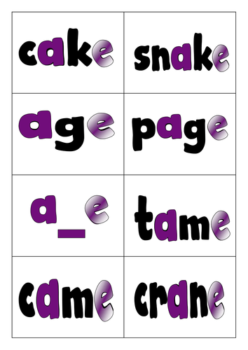 Word families - a magic e