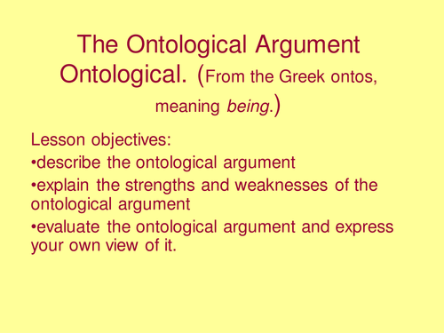 The Ontological Argument