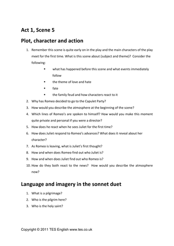 Romeo And Juliet Act 1 Passage Analysis