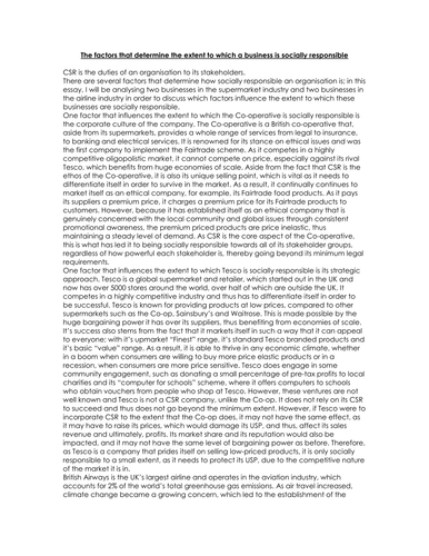 Buss4  AQA CSR Essay for Bullet point 4
